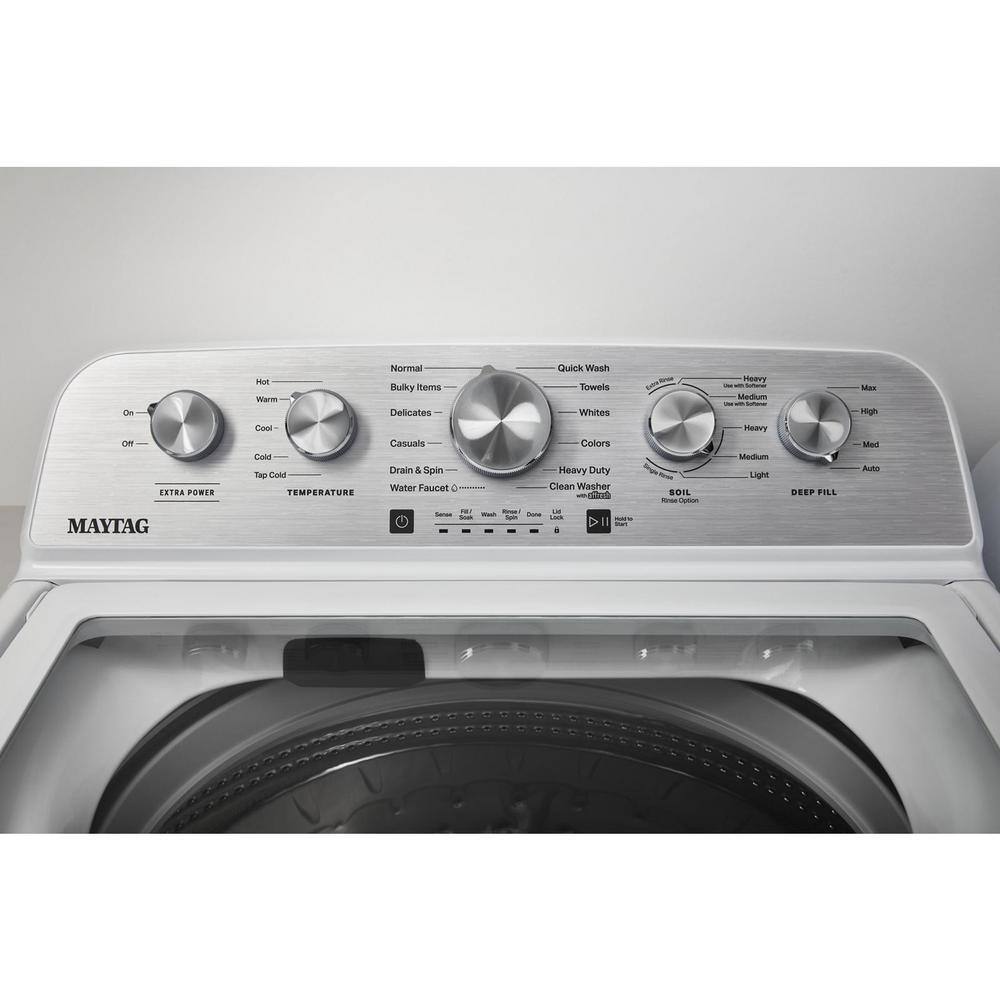 Laveuse à chargement par le haut Maytag 4,8 pi³ incluant fonction Boost de puissance supplémentaire, blanche – MVW5430MW