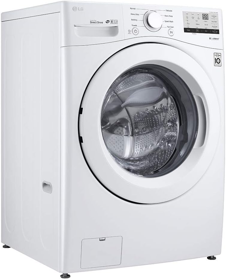 Laveuse à chargement frontal LG WM3400CW 4,5 pi³ – Haute efficacité, fonctionnement silencieux LoDecibel™, technologie 6Motion™, blanche