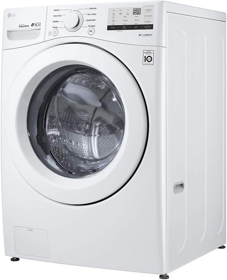 Laveuse à chargement frontal LG WM3400CW 4,5 pi³ – Haute efficacité, fonctionnement silencieux LoDecibel™, technologie 6Motion™, blanche