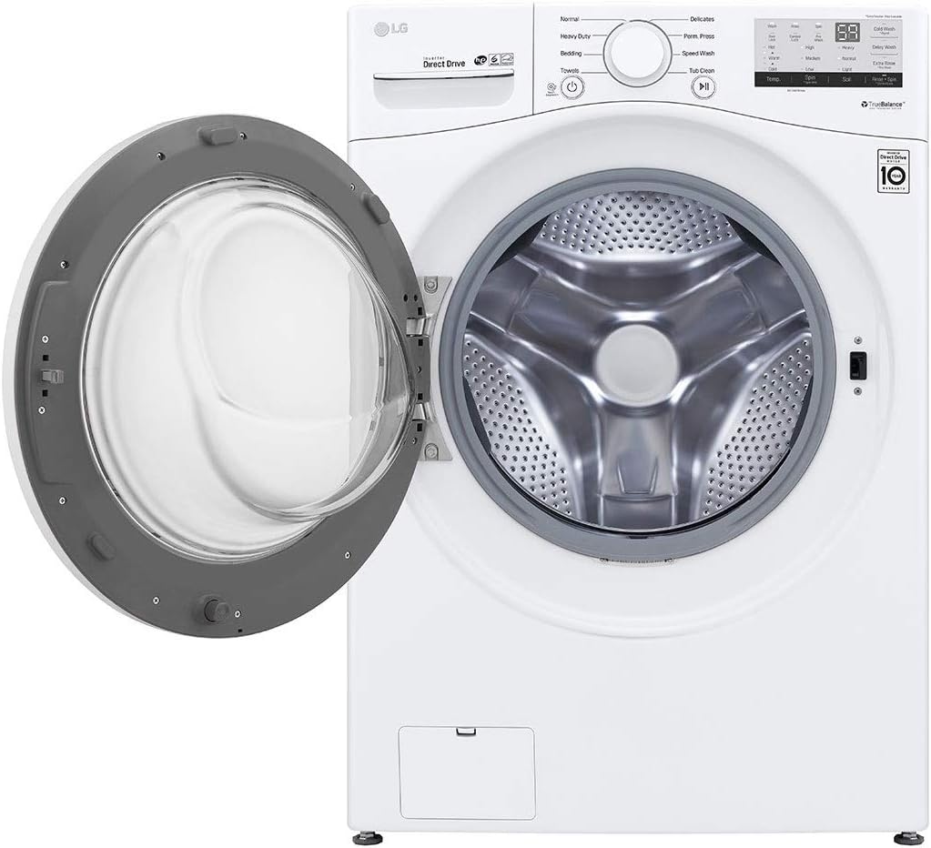Laveuse à chargement frontal LG WM3400CW 4,5 pi³ – Haute efficacité, fonctionnement silencieux LoDecibel™, technologie 6Motion™, blanche