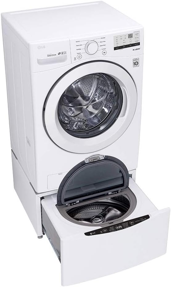 Laveuse à chargement frontal LG WM3400CW 4,5 pi³ – Haute efficacité, fonctionnement silencieux LoDecibel™, technologie 6Motion™, blanche