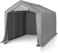Abri de jardin portable Outvita, 2,4 x 3,7 m, étanche, avec porte zippée enroulable et structure solide en acier galvanisé. parfait pour ranger motos, quads, vélos, outils en bois et tondeuses à gazon.