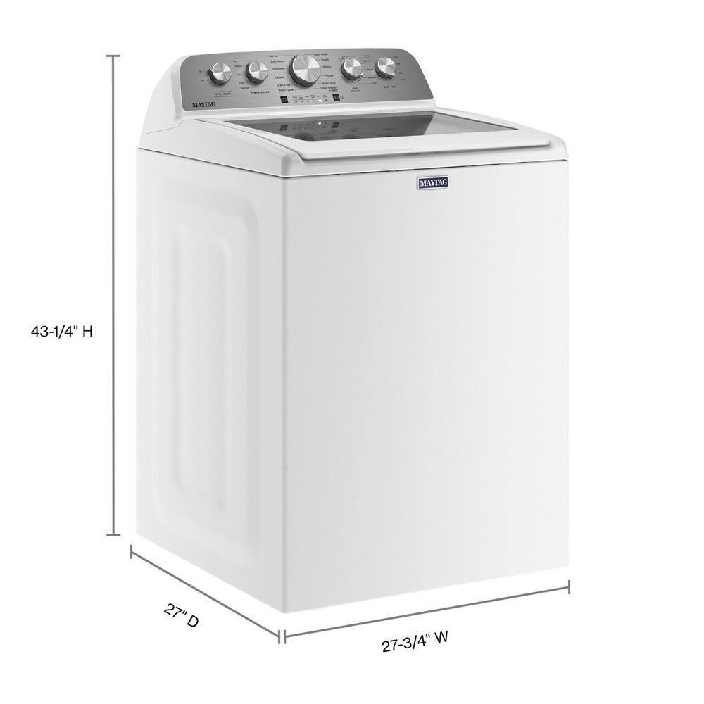 Laveuse à chargement par le haut Maytag 4,8 pi³ incluant fonction Boost de puissance supplémentaire, blanche – MVW5430MW
