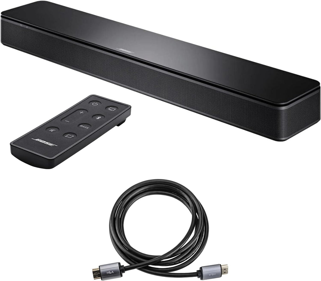 Enceinte TV Bose noire avec câble HDMI 2.0 haute vitesse H&A de 3 m