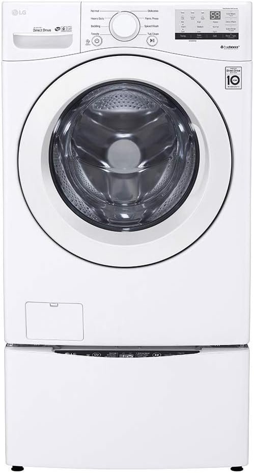 Laveuse à chargement frontal LG WM3400CW 4,5 pi³ – Haute efficacité, fonctionnement silencieux LoDecibel™, technologie 6Motion™, blanche
