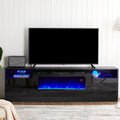 Meuble TV avec cheminée électrique Amerlife de 36 pouces et éclairage LED.